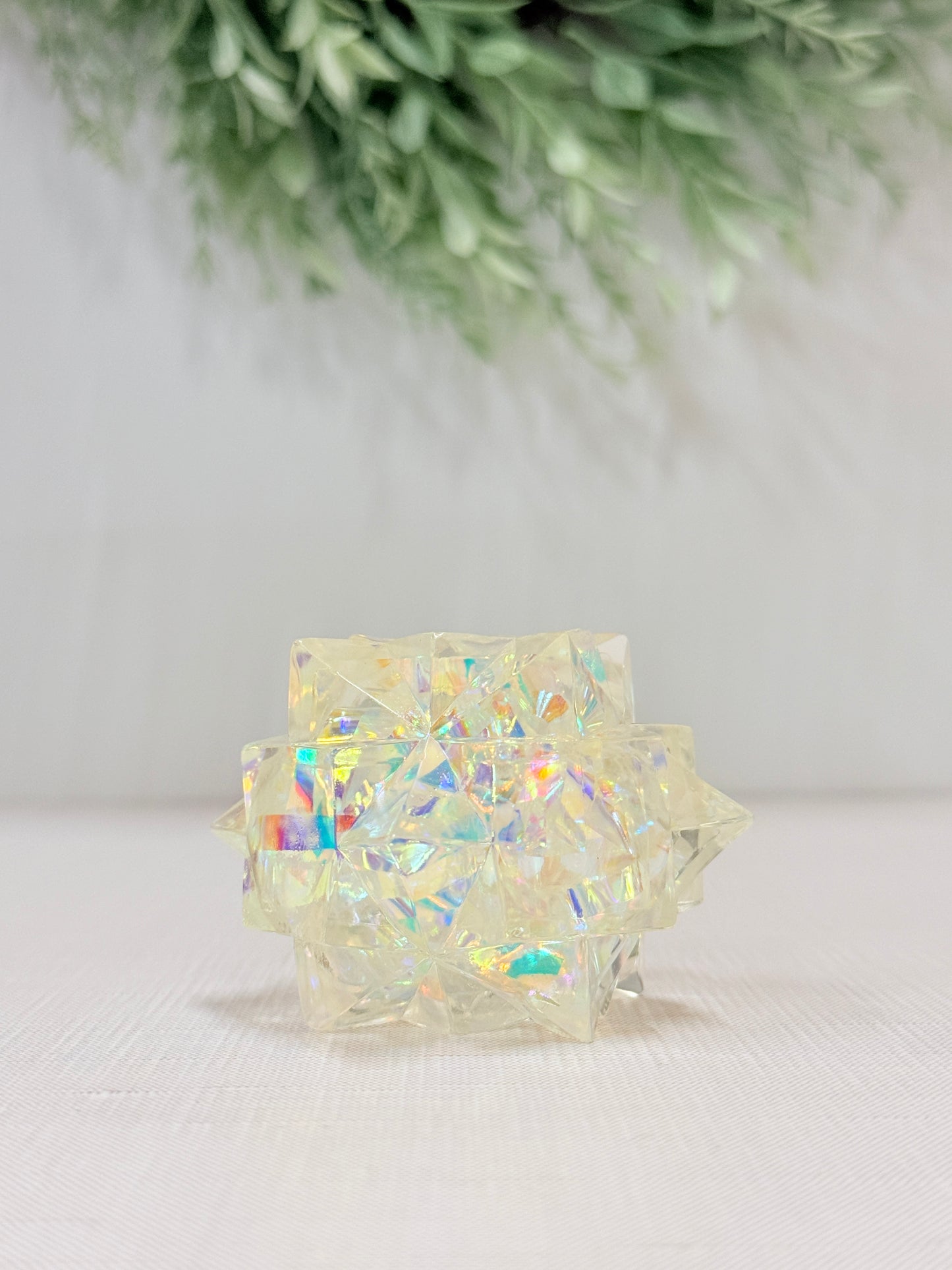 Yummee Gummee Squish Crystal sensory toy in pink, blue, purple, and white