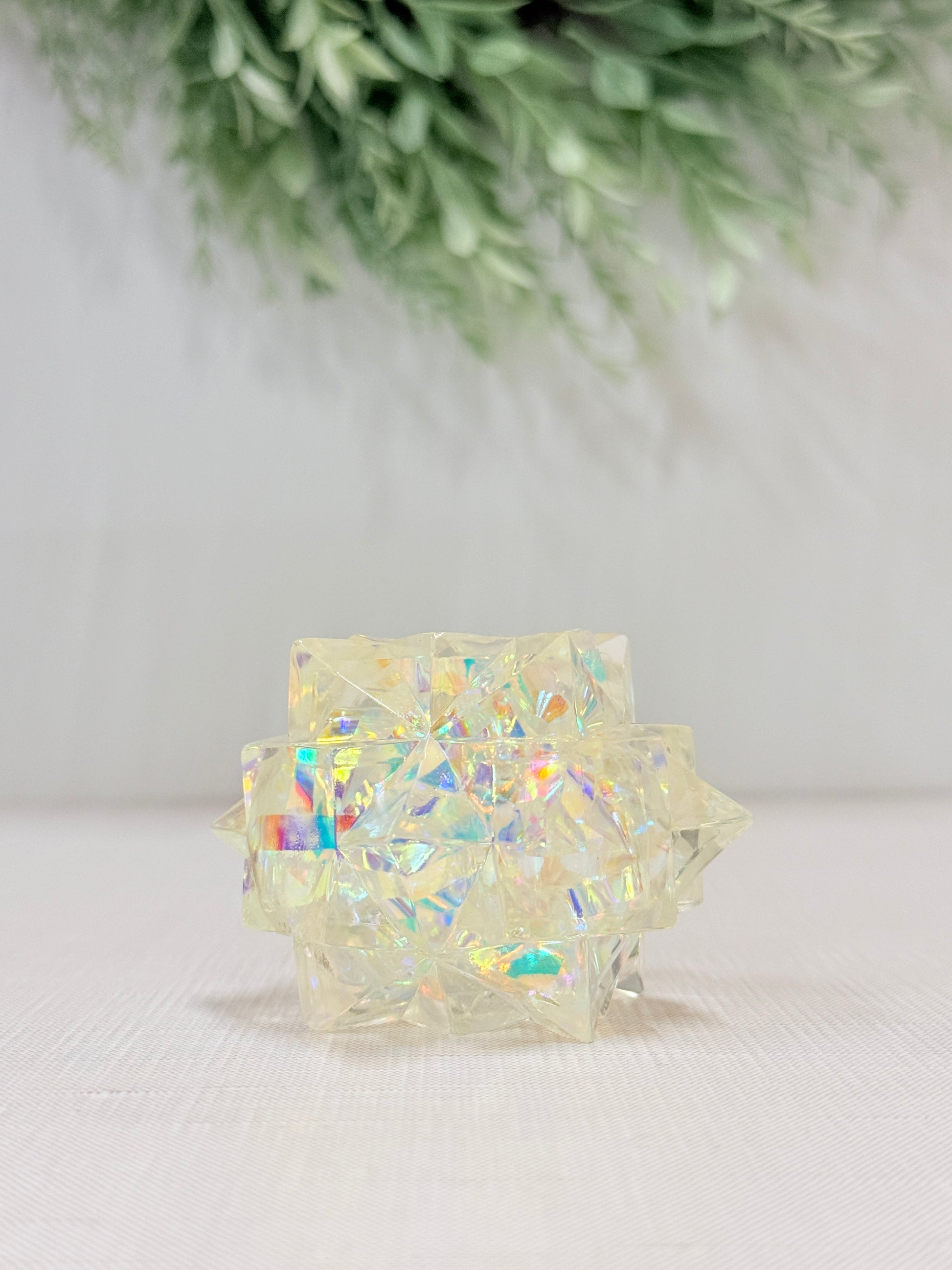 Yummee Gummee Squish Crystal sensory toy in pink, blue, purple, and white