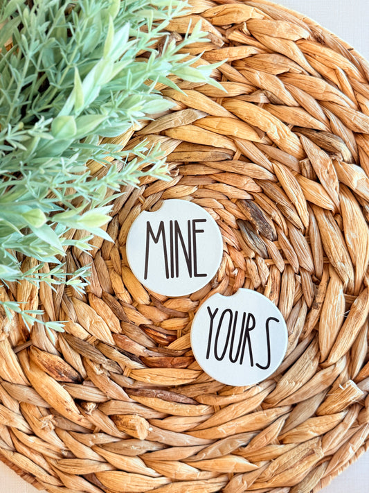 Mine + Yours Car Coaster set