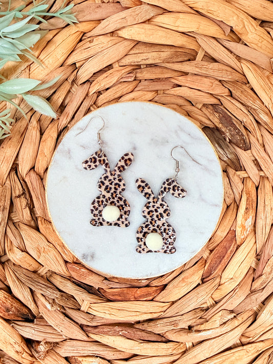 It Girl Bunny Dangle Earrings | Brown