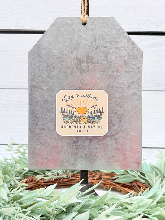 God is with me magnet Joshua 1:9 inspirational Christian refrigerator magnet
