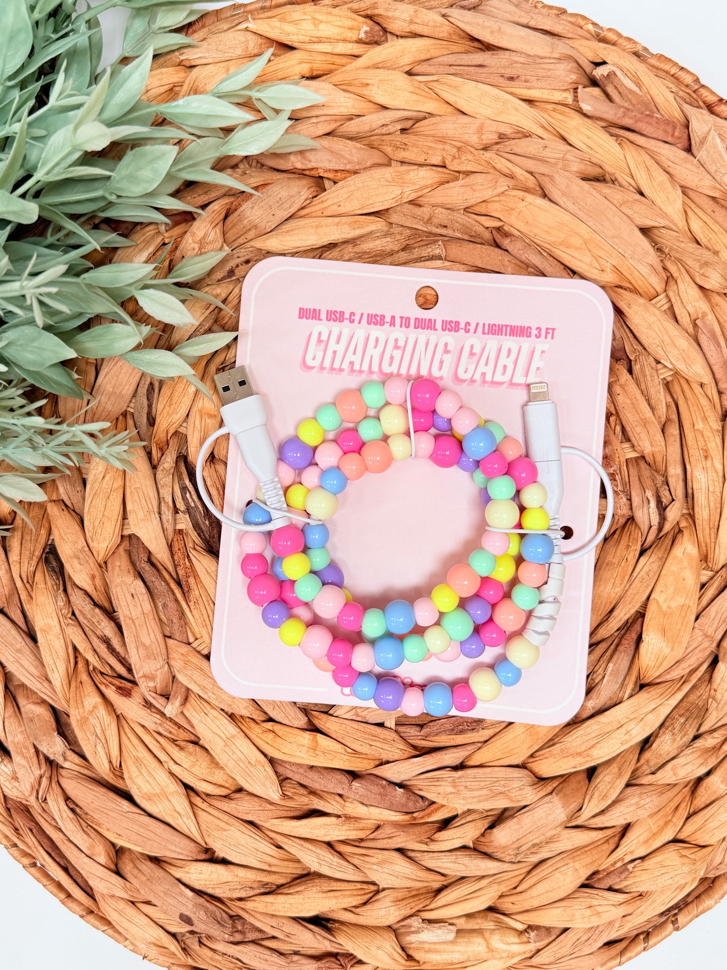 Beaded Universal Charger | Pastel