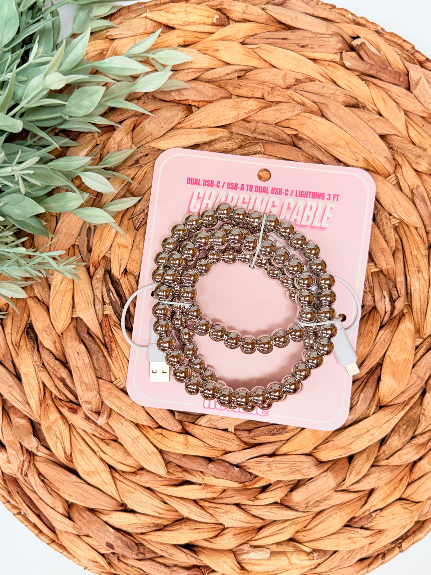 Beaded Universal Charger | Silver