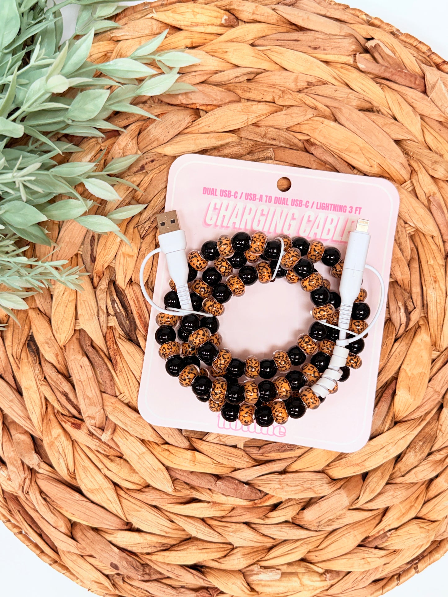 Beaded Universal Charger | Leopard