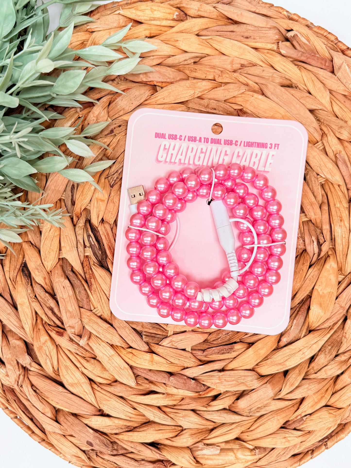 Beaded Universal Charger | Pink Pearl