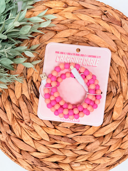 Beaded Universal Charger | Pink & Peach