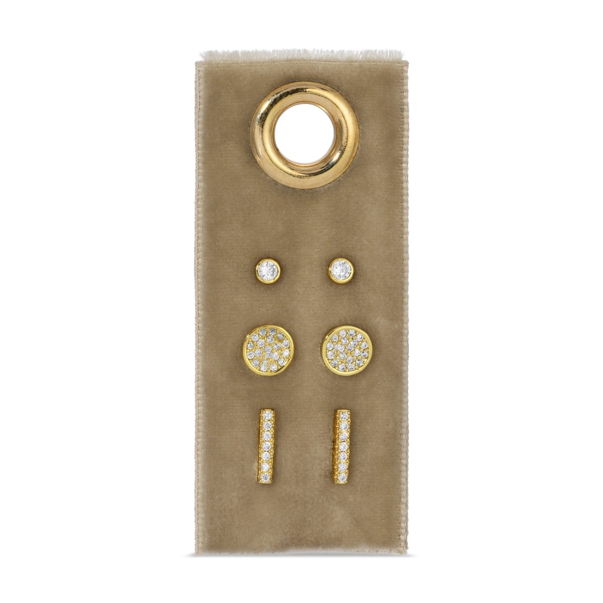 Ainsley Gold Pavé Stud Earring Set