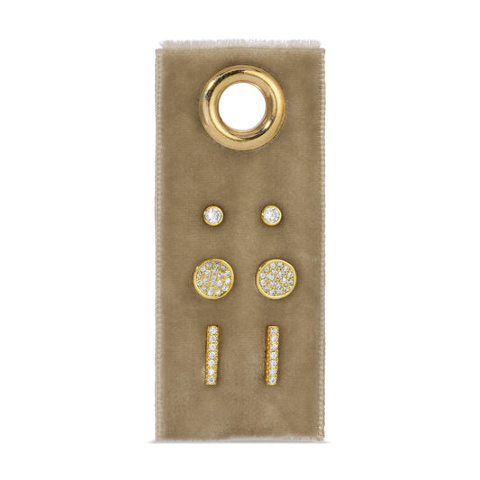 Ainsley Gold Pavé Stud Earring Set