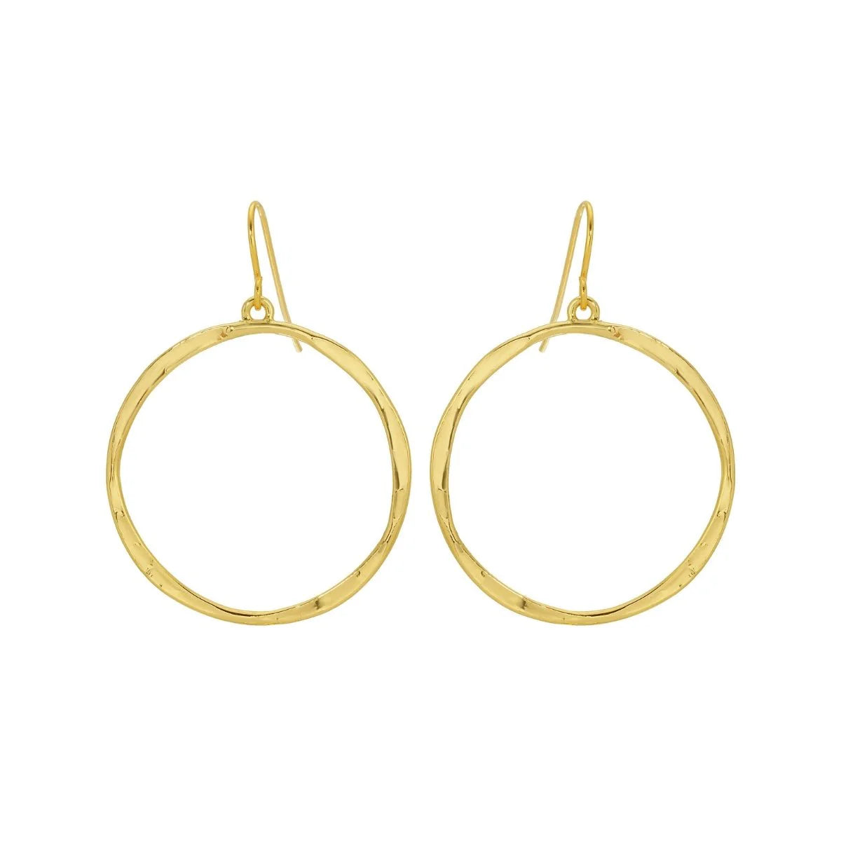 Lena Textured Circle Dangle Earrings