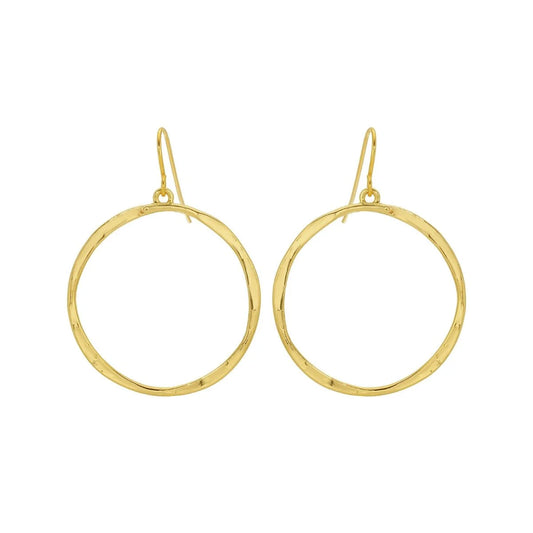 Lena Textured Circle Dangle Earrings